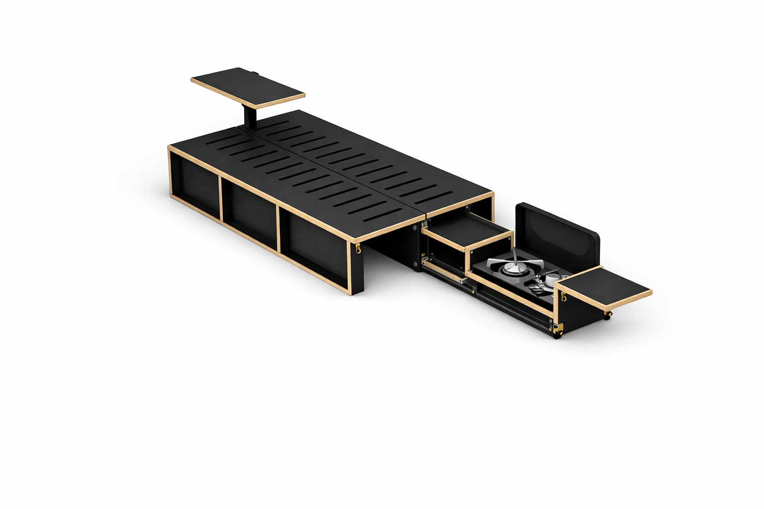 Modulair Opvouwbaar Camperbed – Zelf te Monteren Zit-Slaapoplossing op Maat